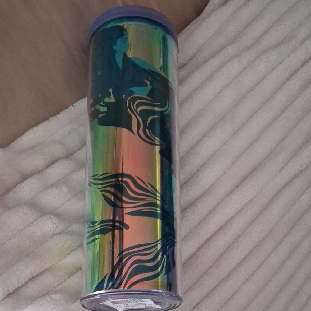 Starbucks Iridescent Tumbler with Blue and Purple Accents